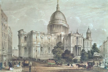 Nordostansicht der St. Pauls Kathedrale, ca. 1850